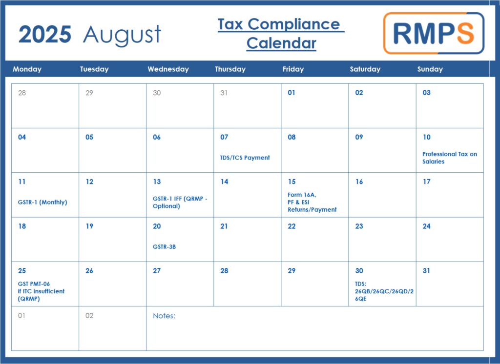 GST Compliance Calendar