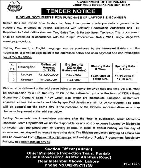 Tender Notice