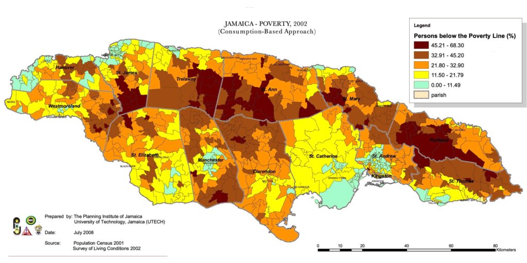 Jamaicans Vote Amid Promises of Tax Cuts and Fears of Deep-Rooted Corruption 3 Poverty Distribution Map