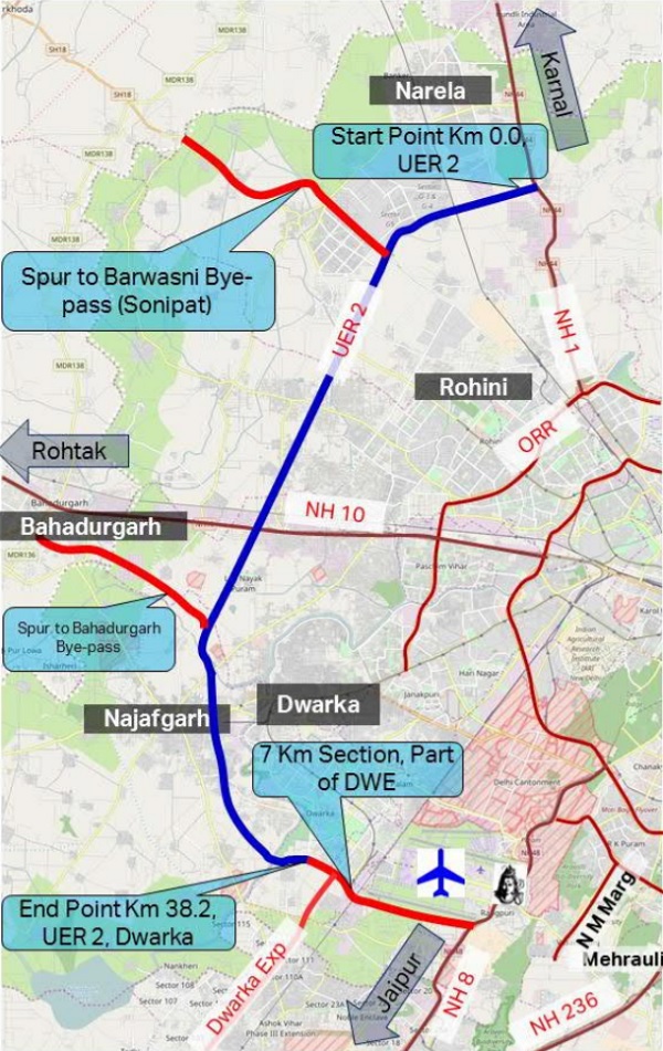 Route map of UER-II